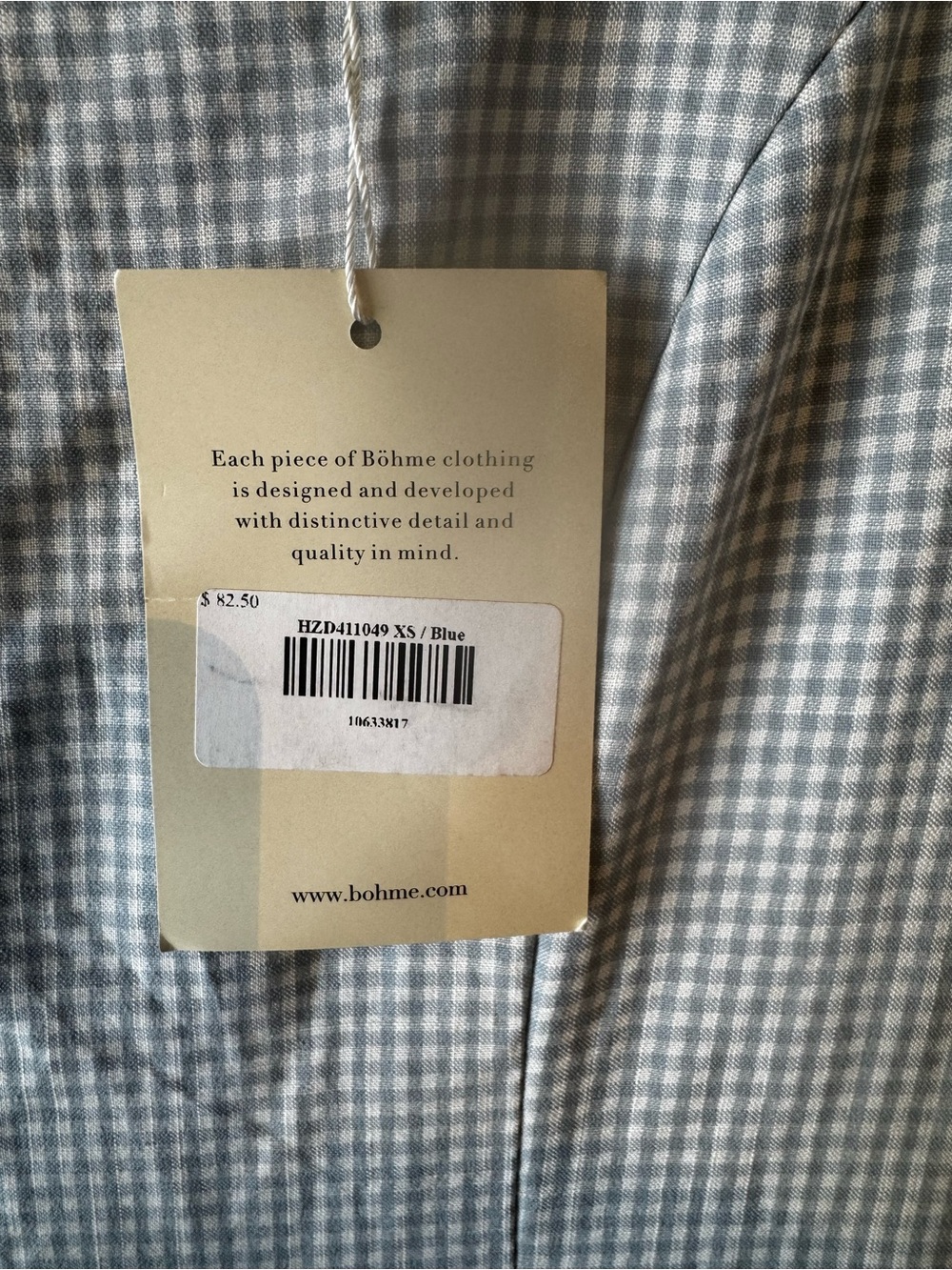 Boheme Light Blue Gingham Maxi Dress with Square Neck and Puff Sleeves - Picture 11 of 13